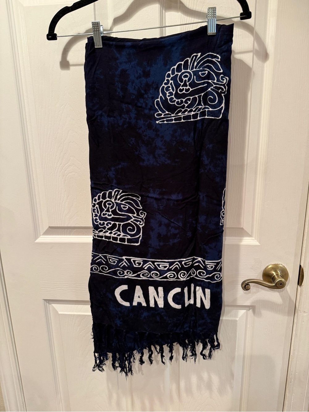 Dark Blue Cancun Beach Sarong Wrap (Approx. 57x46”)